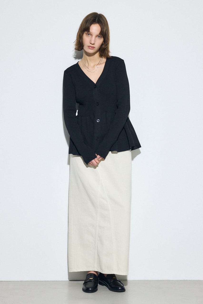 ペプラムカーディガン BLK FREE