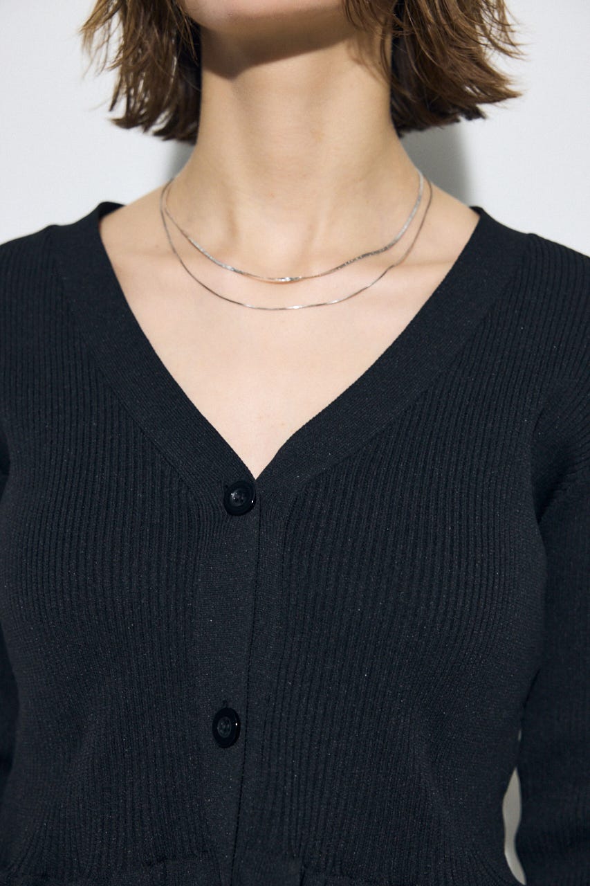 ペプラムカーディガン BLK FREE