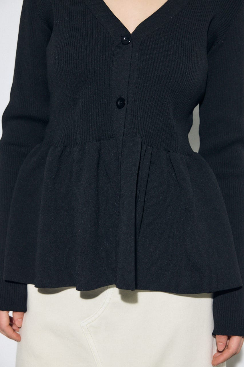 ペプラムカーディガン BLK FREE