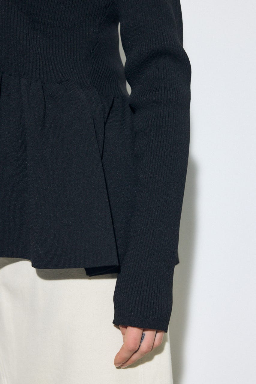 ペプラムカーディガン BLK FREE