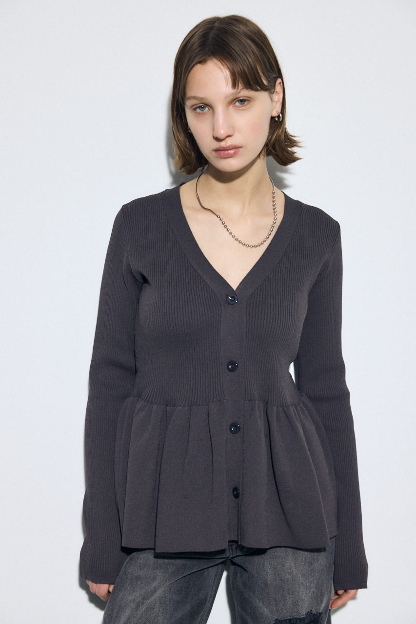 ペプラムカーディガン GRY FREE