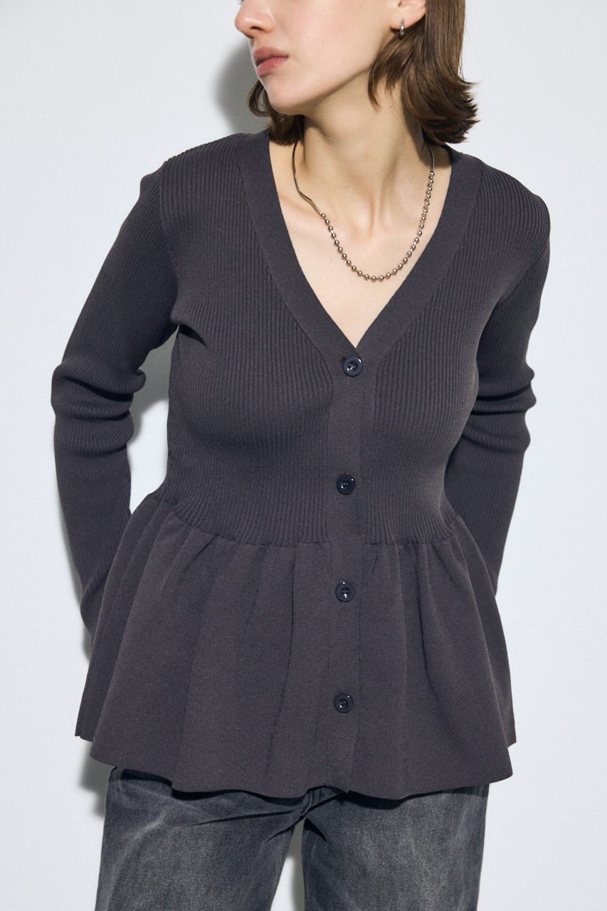 ペプラムカーディガン GRY FREE