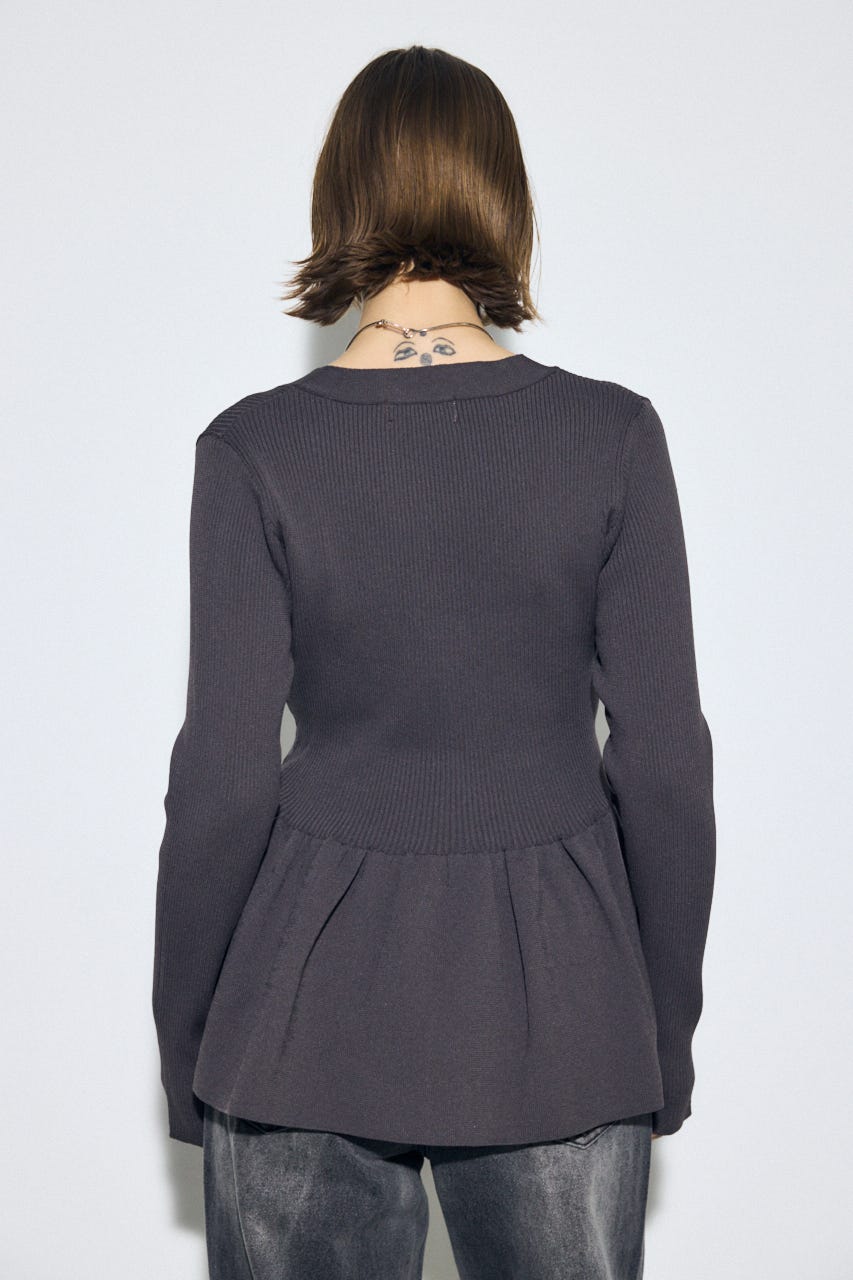 ペプラムカーディガン GRY FREE