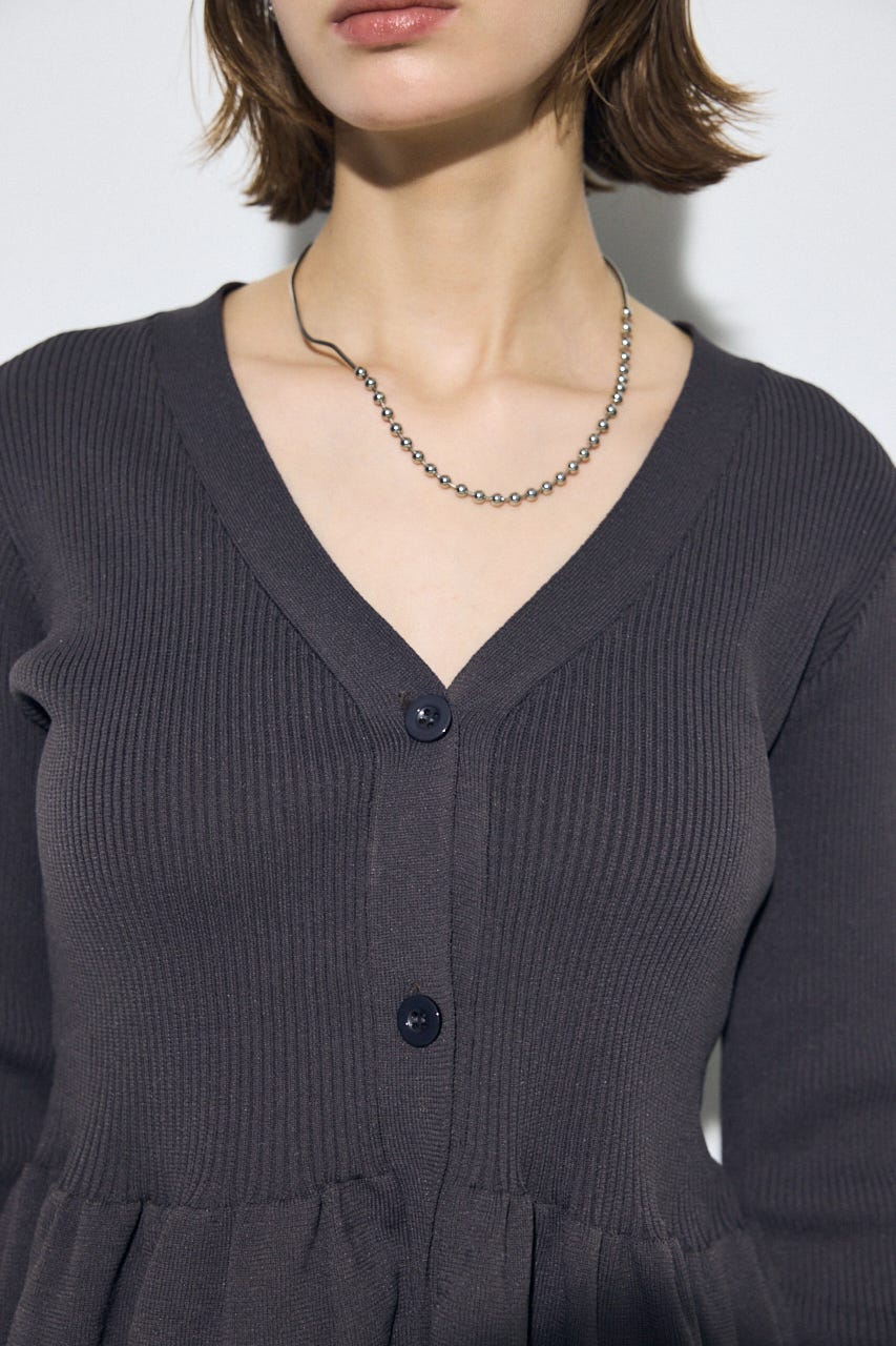 ペプラムカーディガン GRY FREE