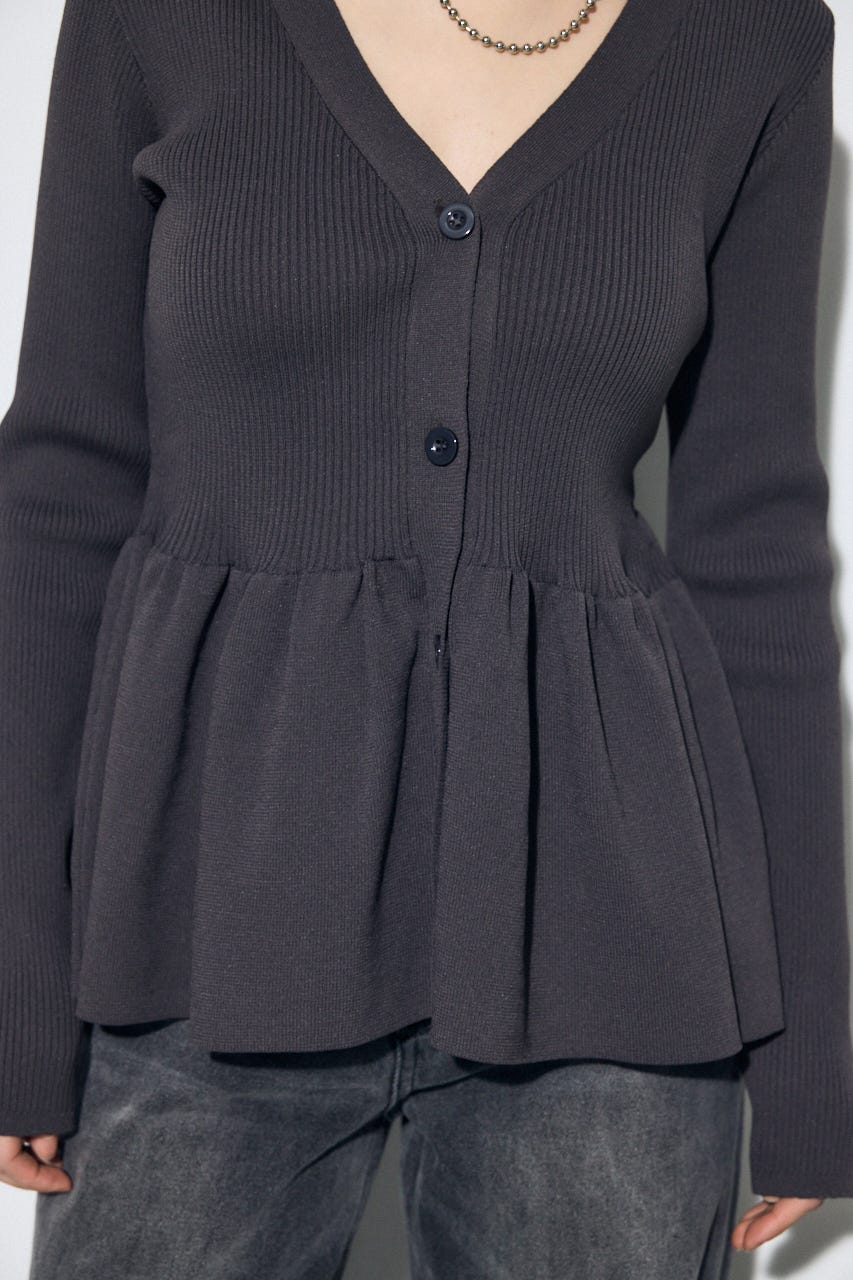 ペプラムカーディガン GRY FREE