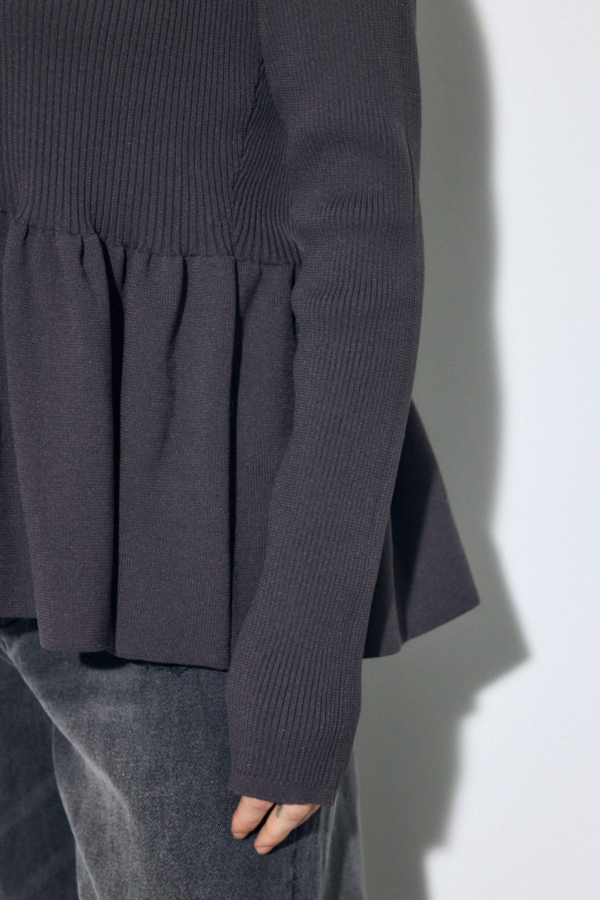 ペプラムカーディガン GRY FREE