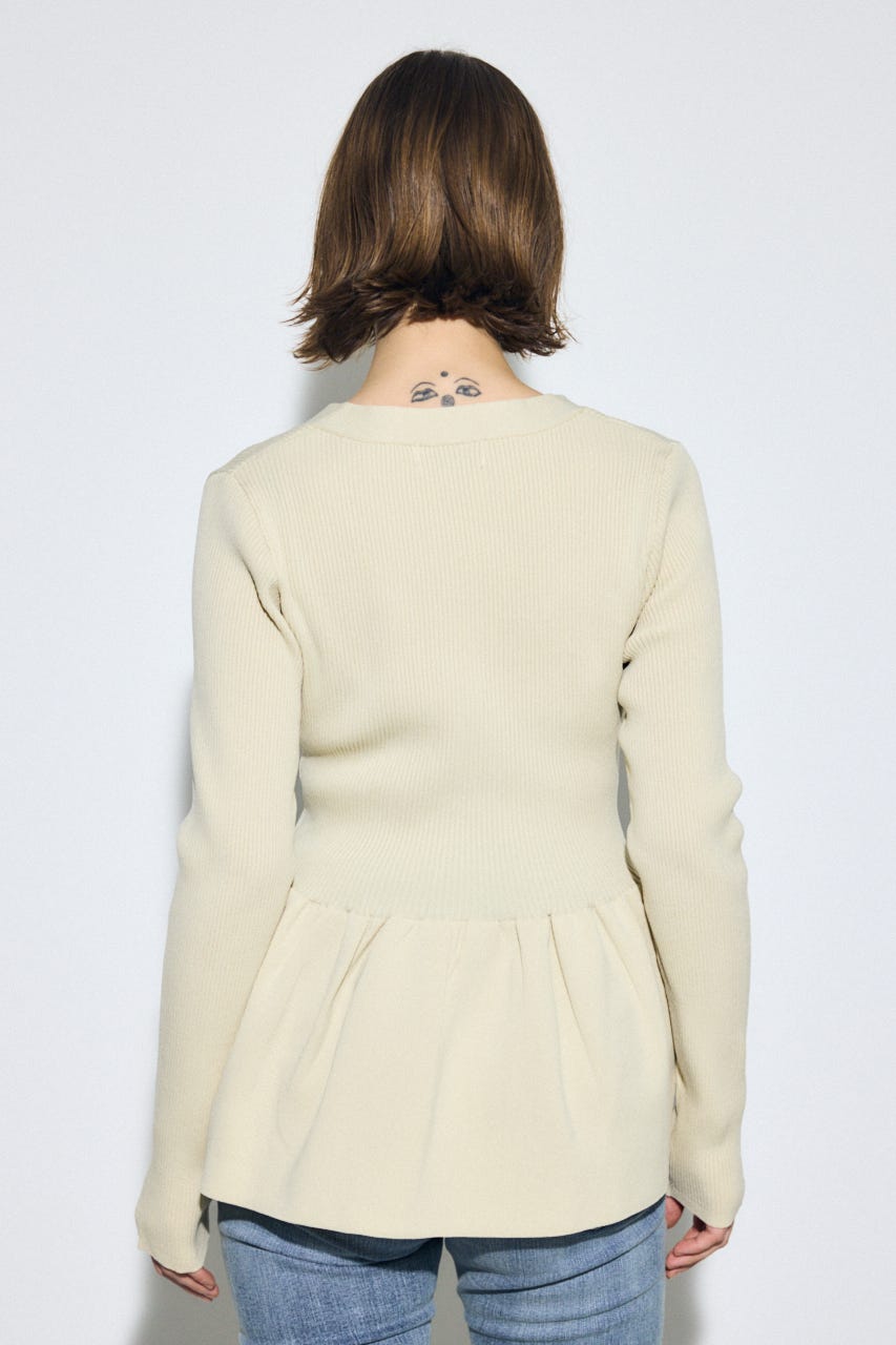 ペプラムカーディガン IVOY FREE