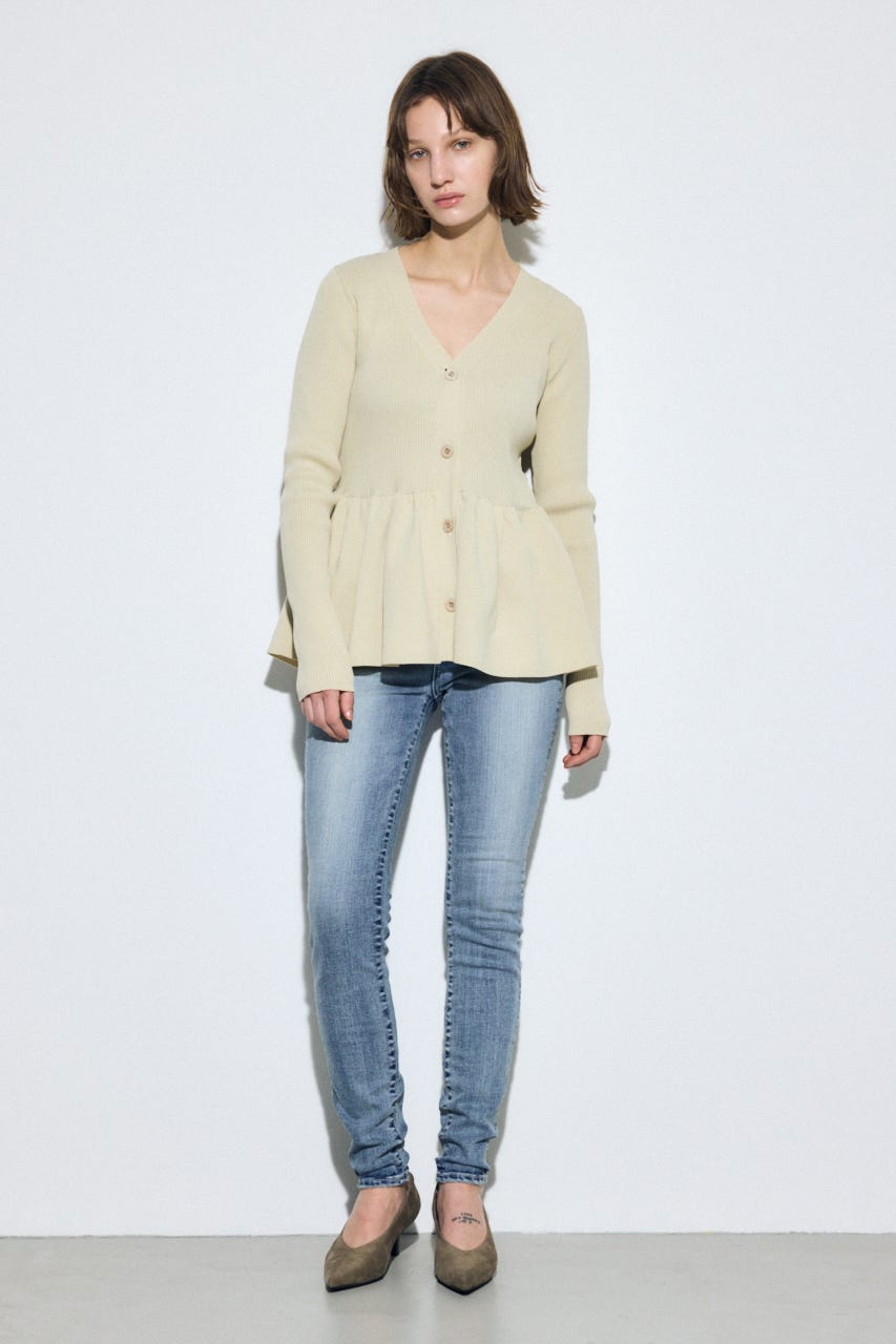 ペプラムカーディガン IVOY FREE