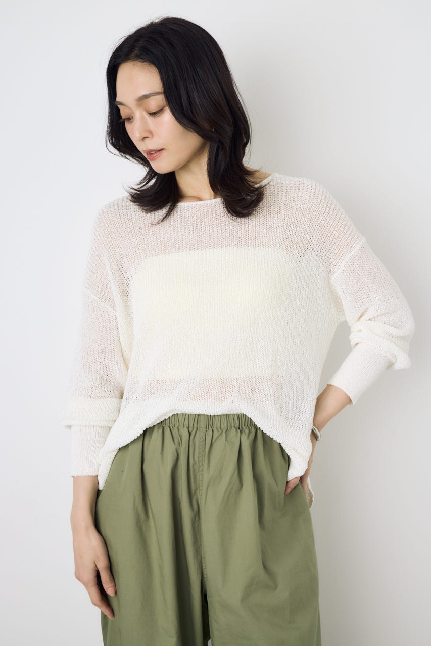 ドライタッチニット O/WHT S