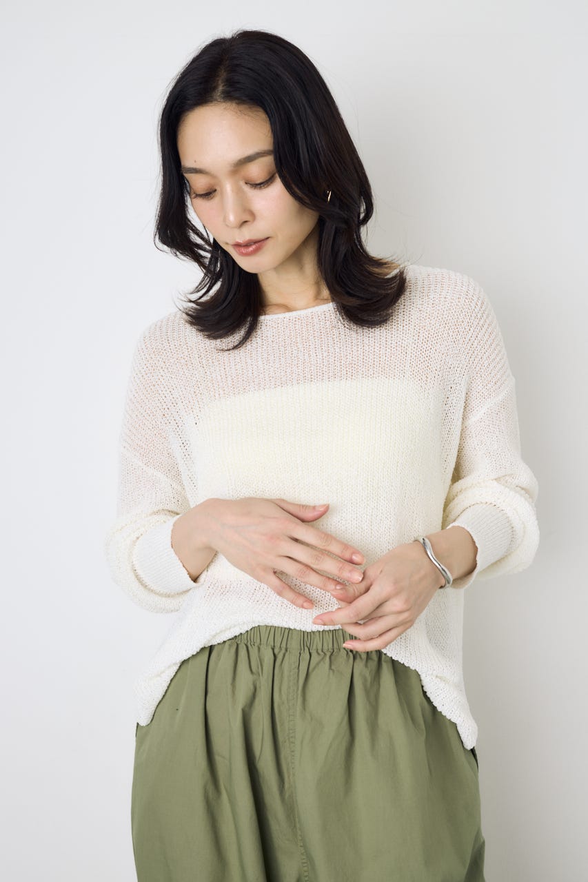 ドライタッチニット O/WHT S