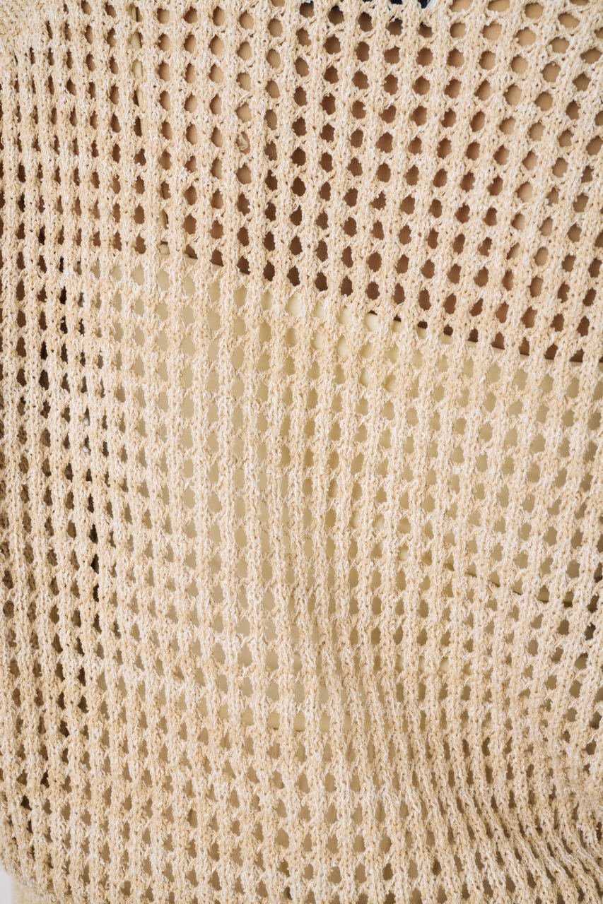 クロップドメッシュニット BEG S