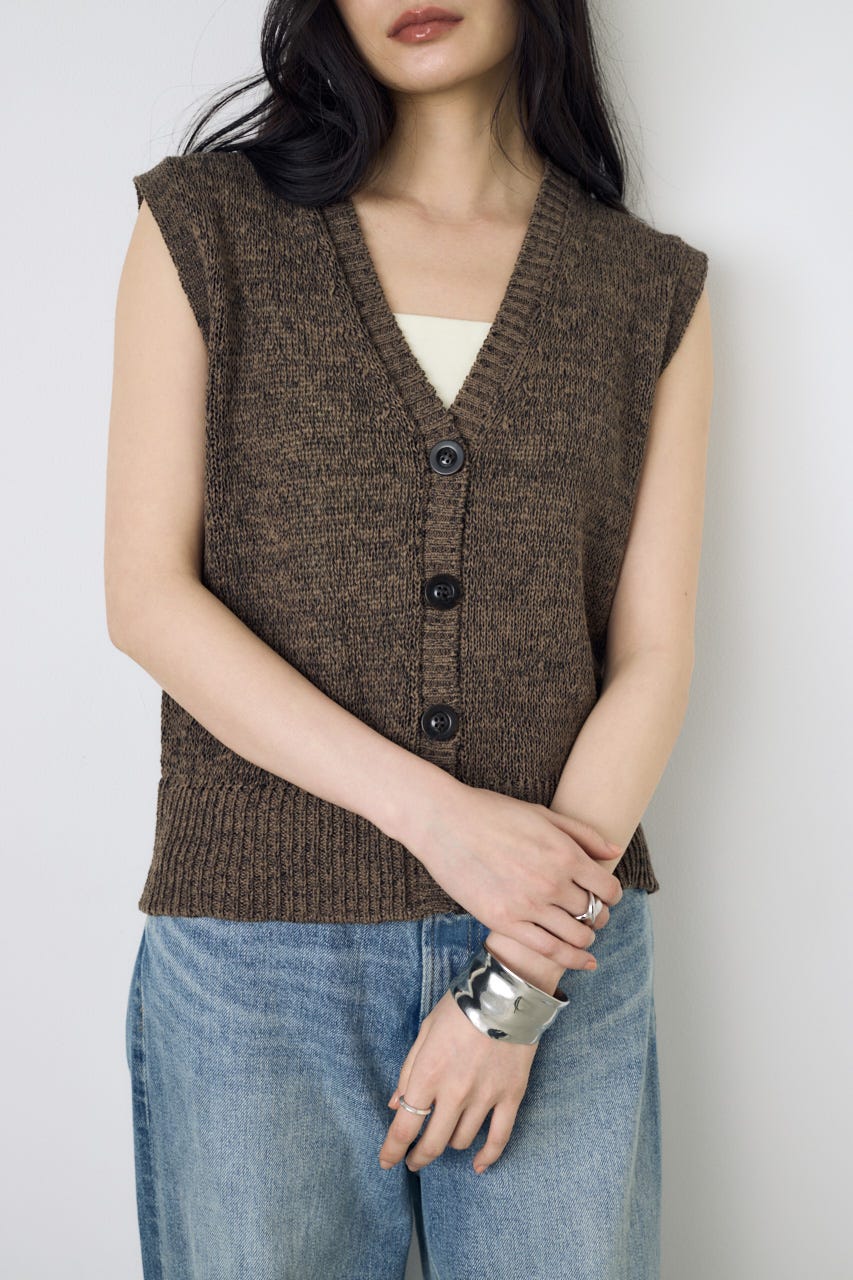 テープヤーンニットジレ BRN S