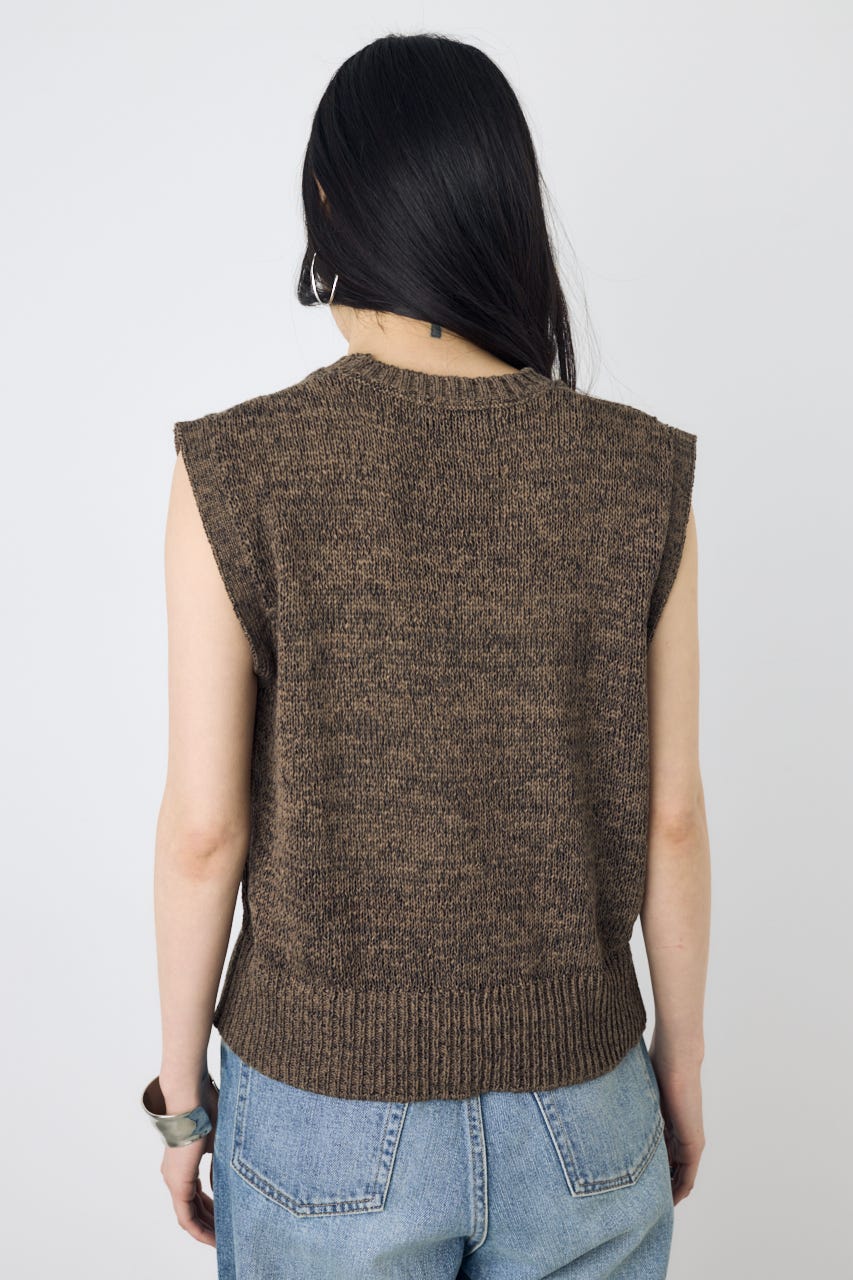 テープヤーンニットジレ BRN S