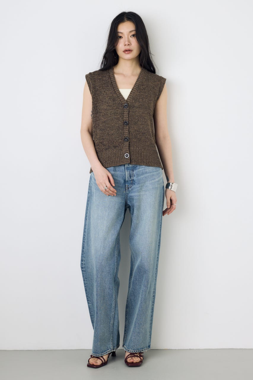 テープヤーンニットジレ BRN S