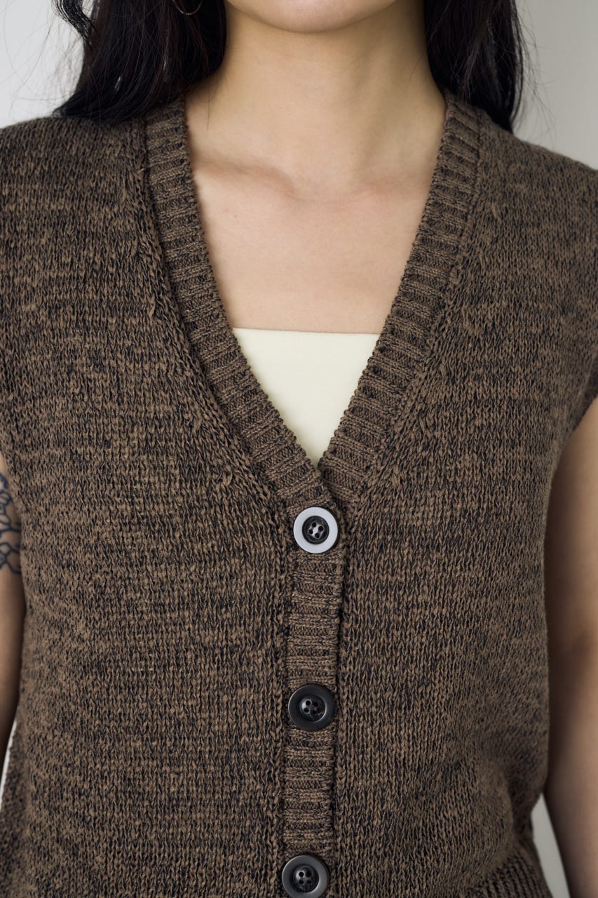 テープヤーンニットジレ BRN S