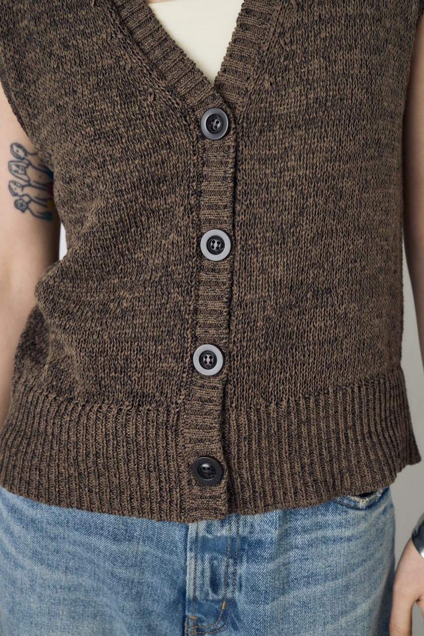 テープヤーンニットジレ BRN S