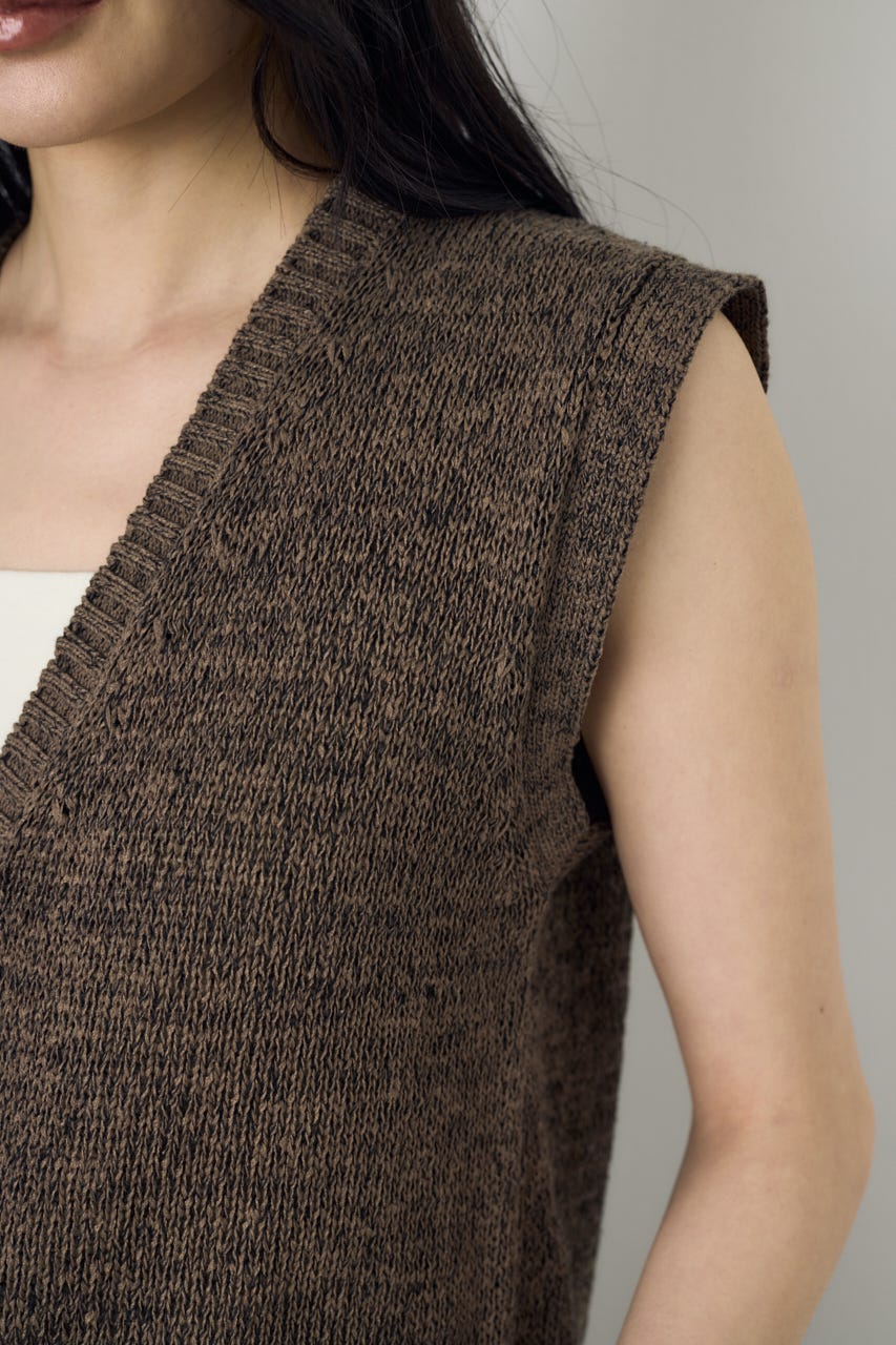 テープヤーンニットジレ BRN S