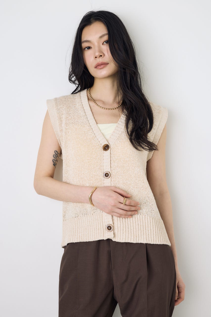 テープヤーンニットジレ IVOY S