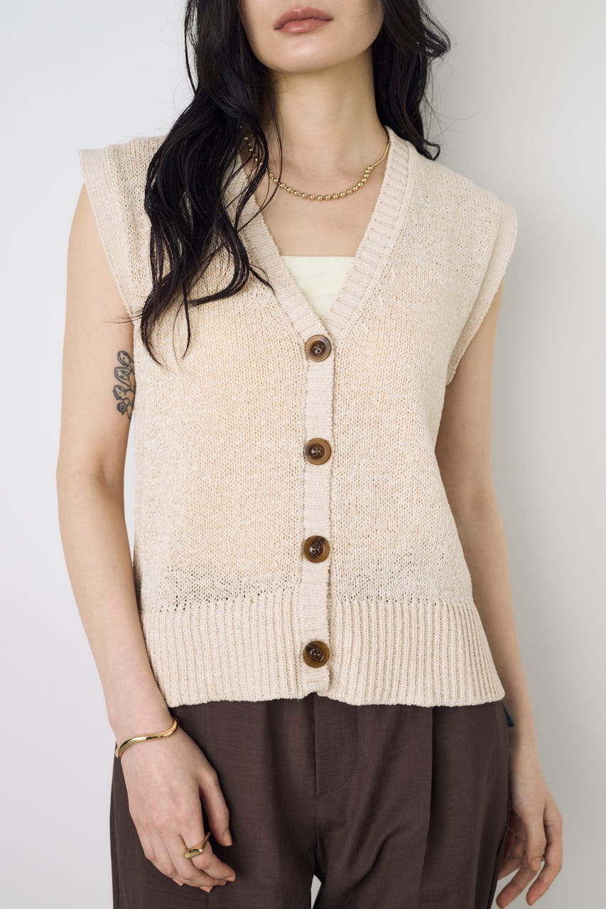 テープヤーンニットジレ IVOY S