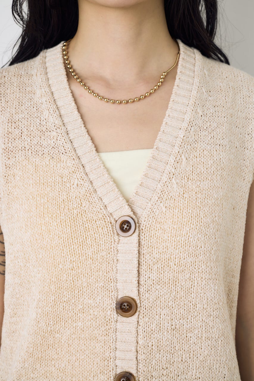 テープヤーンニットジレ IVOY S