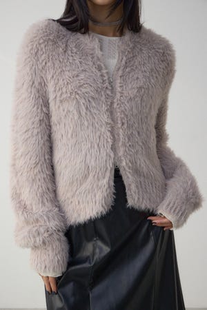 Wジップシャギーニットカーディガン