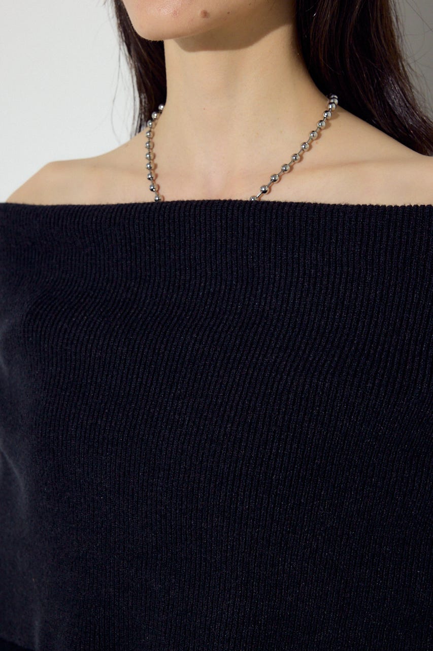 オフショルニットトップス BLK FREE