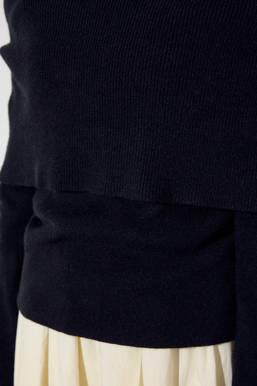 オフショルニットトップス BLK FREE