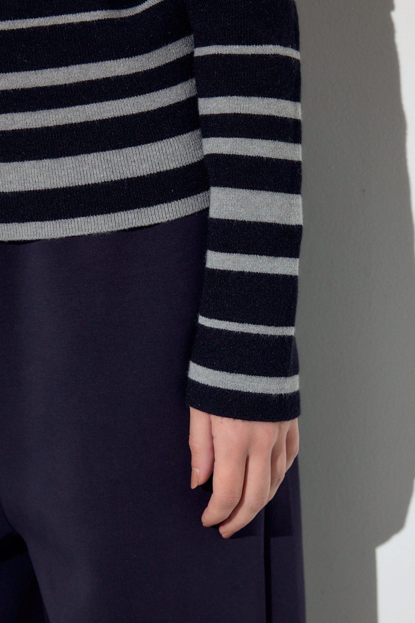 オフショルニットトップス 柄T.GRY FREE