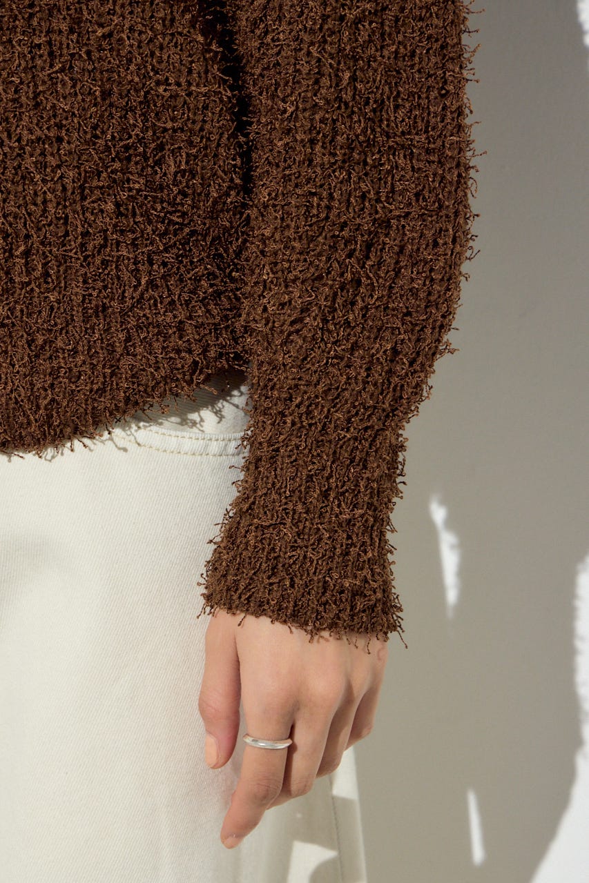 カールヤーンクルーネックニット BRN S