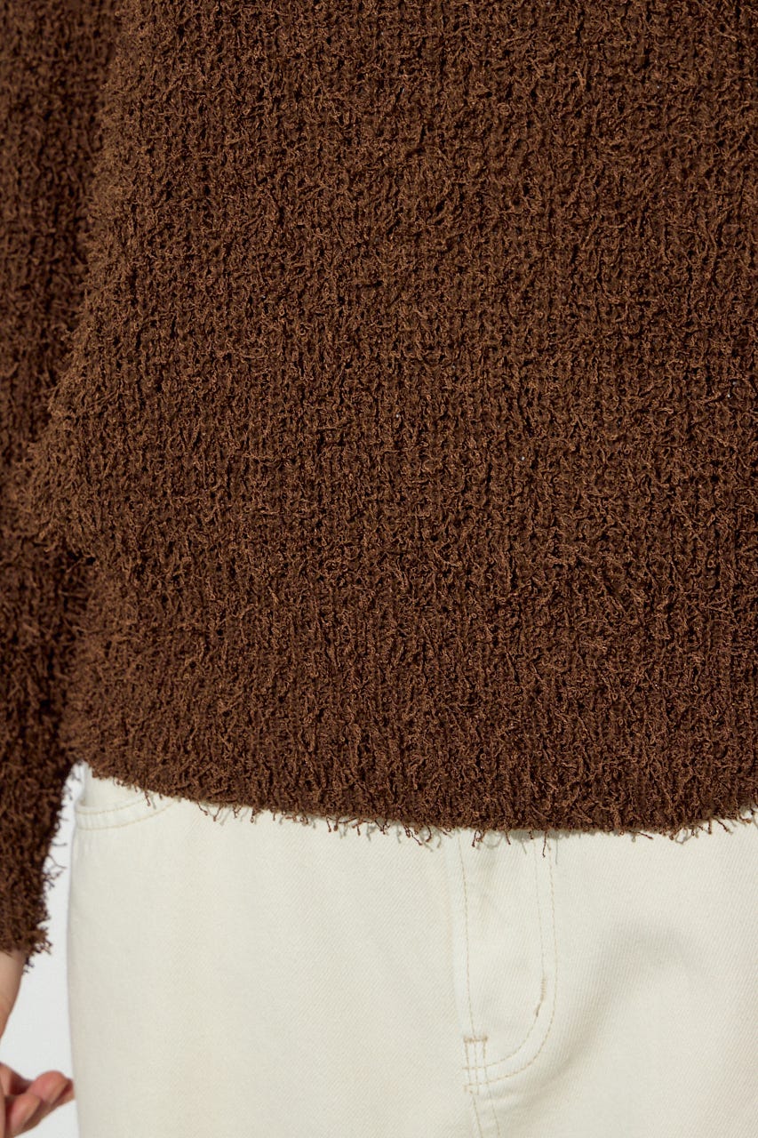 カールヤーンクルーネックニット BRN S