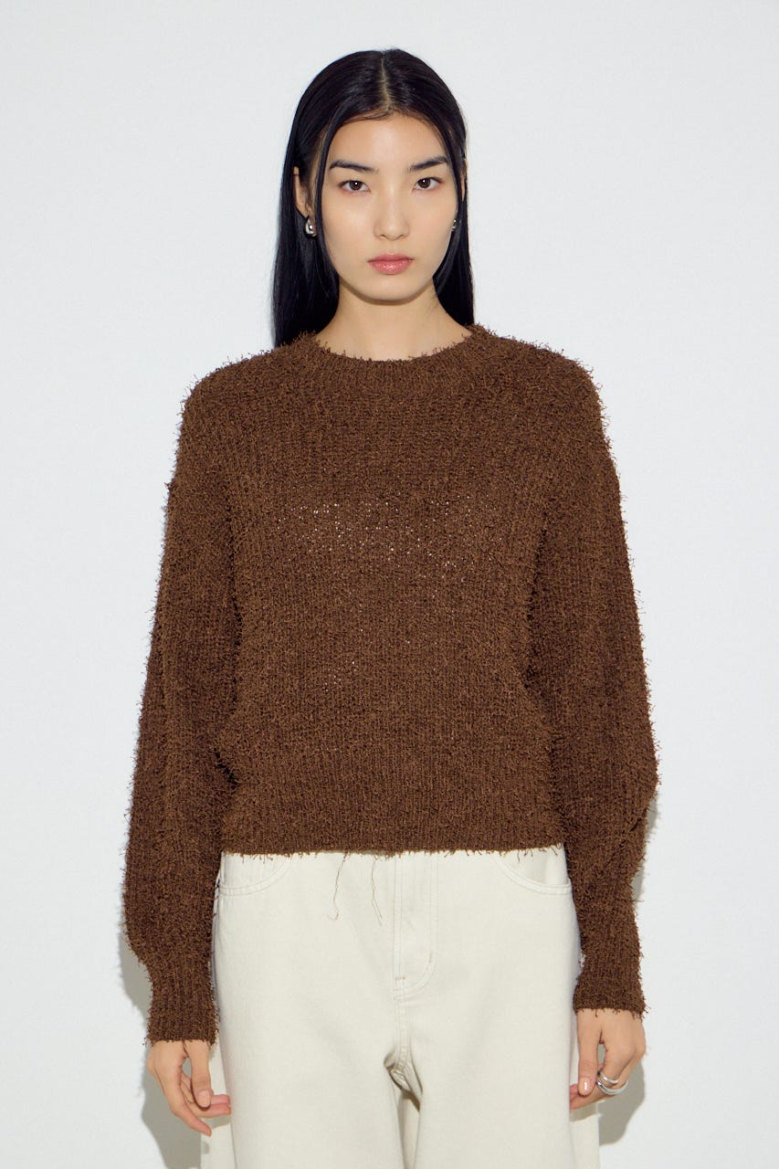 カールヤーンクルーネックニット BRN S