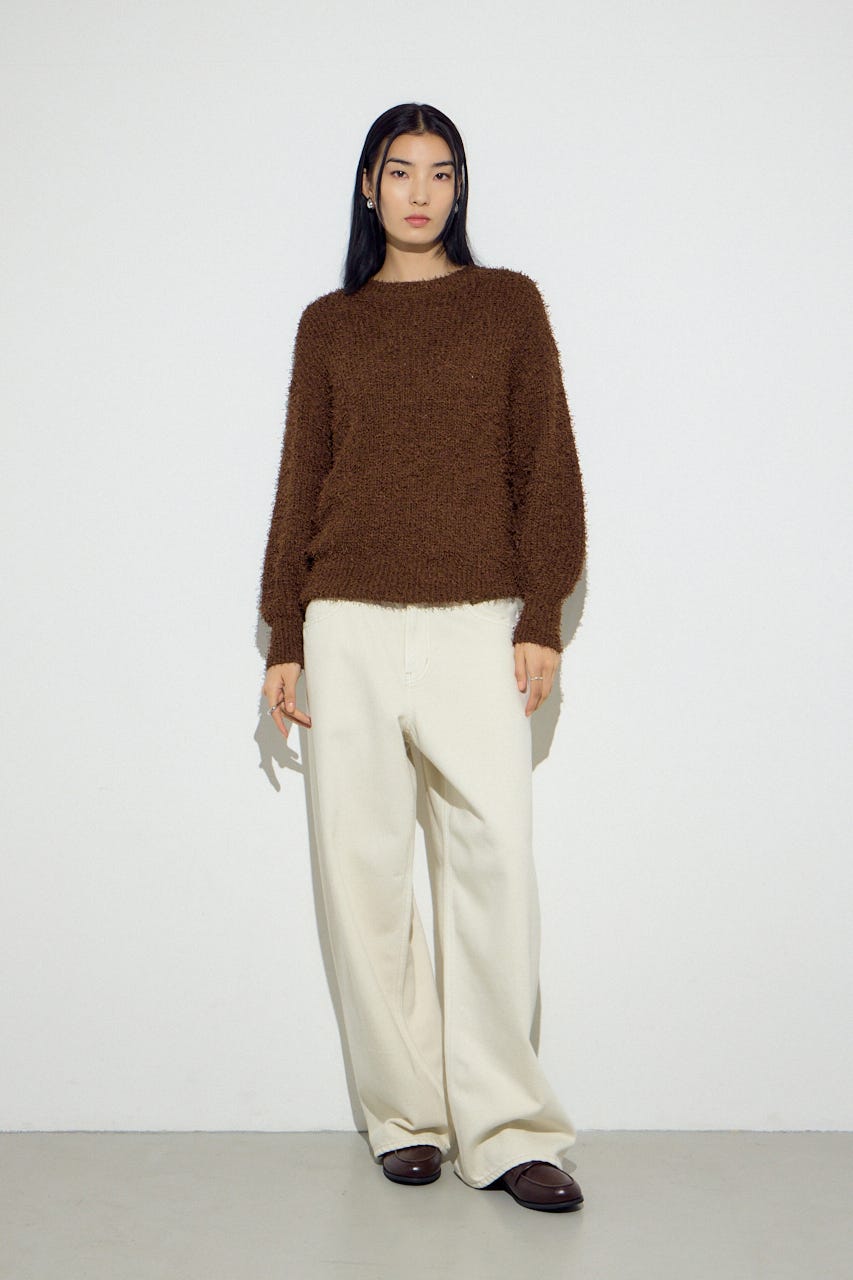 カールヤーンクルーネックニット BRN S