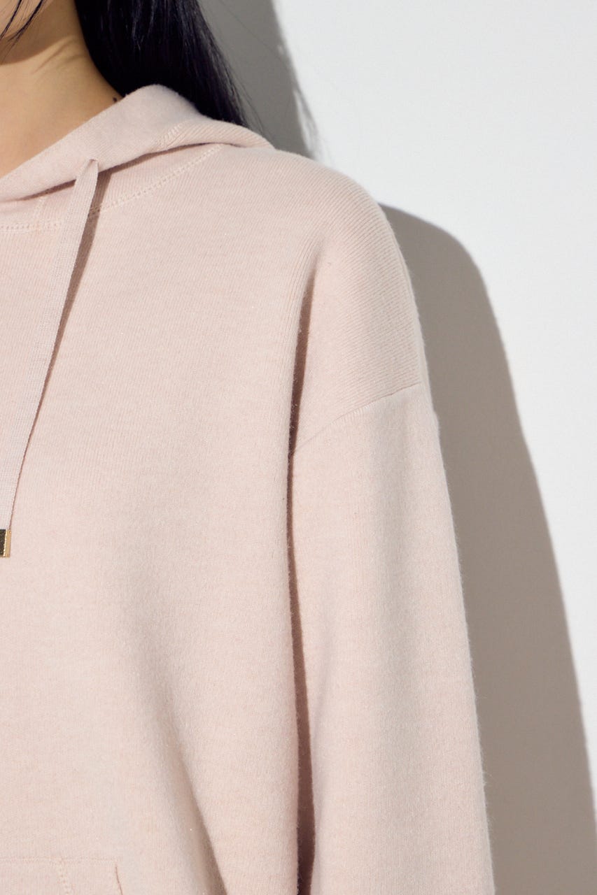 スウェッターニットパーカー L/PNK FREE