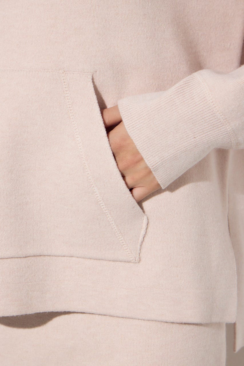 スウェッターニットパーカー L/PNK FREE