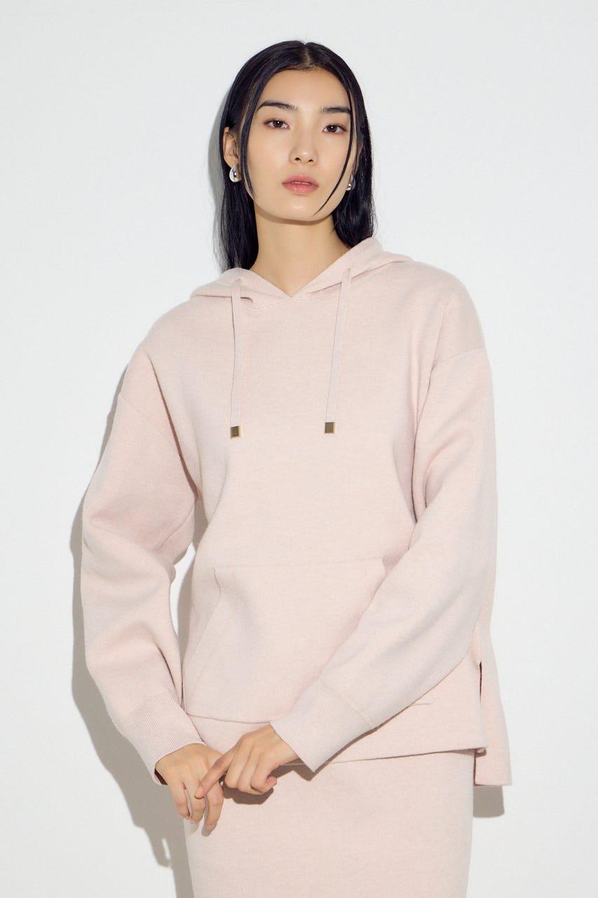 スウェッターニットパーカー L/PNK FREE