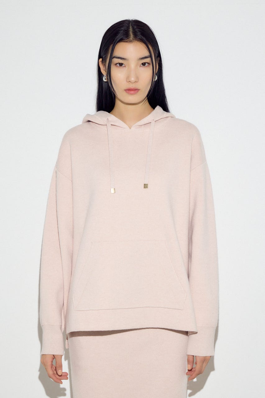 スウェッターニットパーカー L/PNK FREE