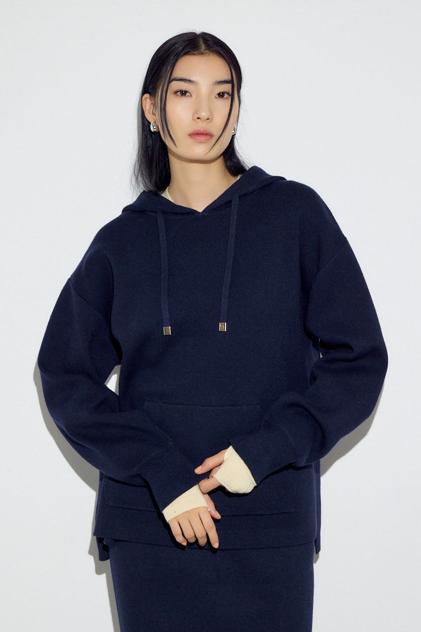 スウェッターニットパーカー NVY FREE