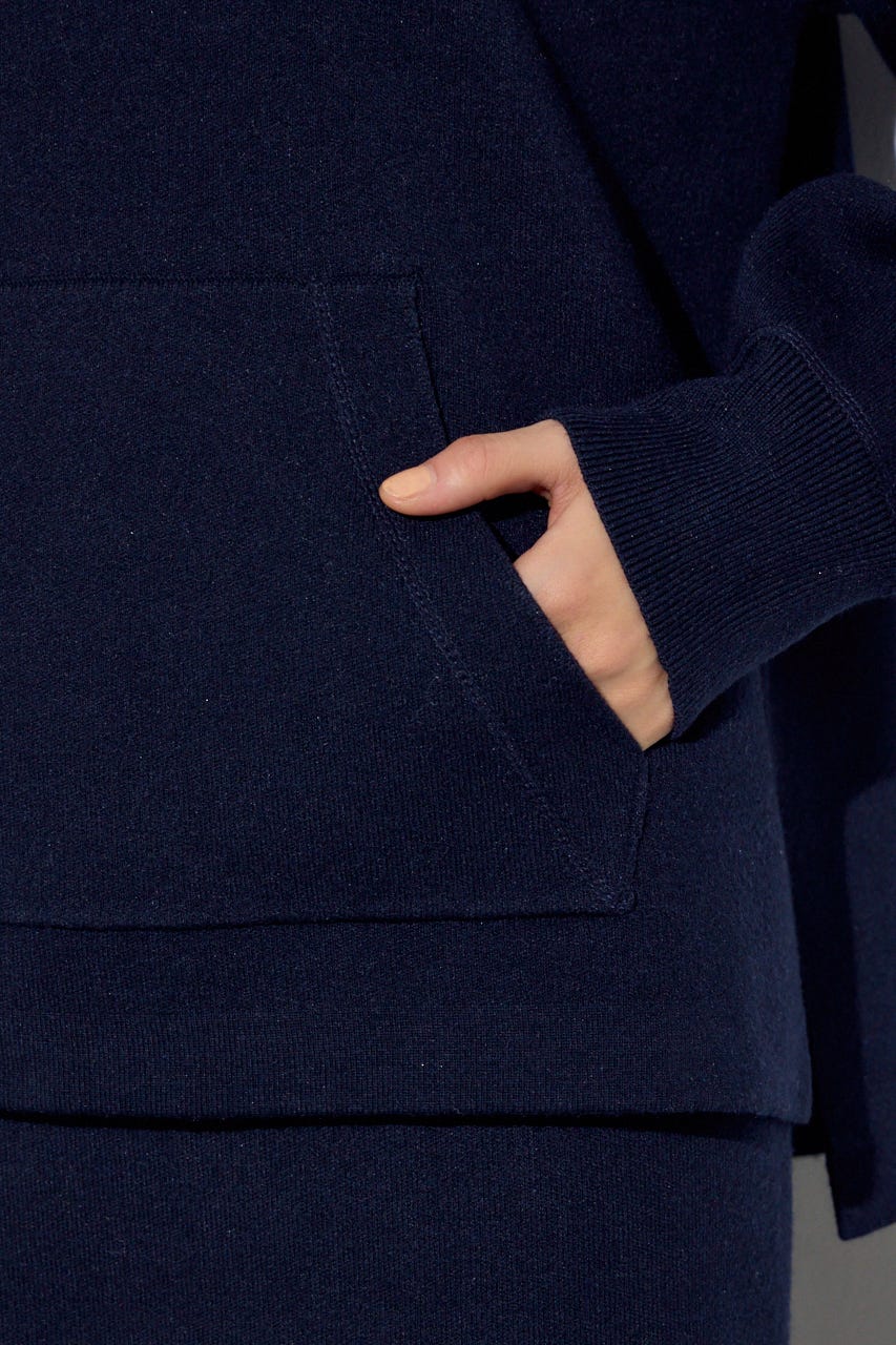 スウェッターニットパーカー NVY FREE
