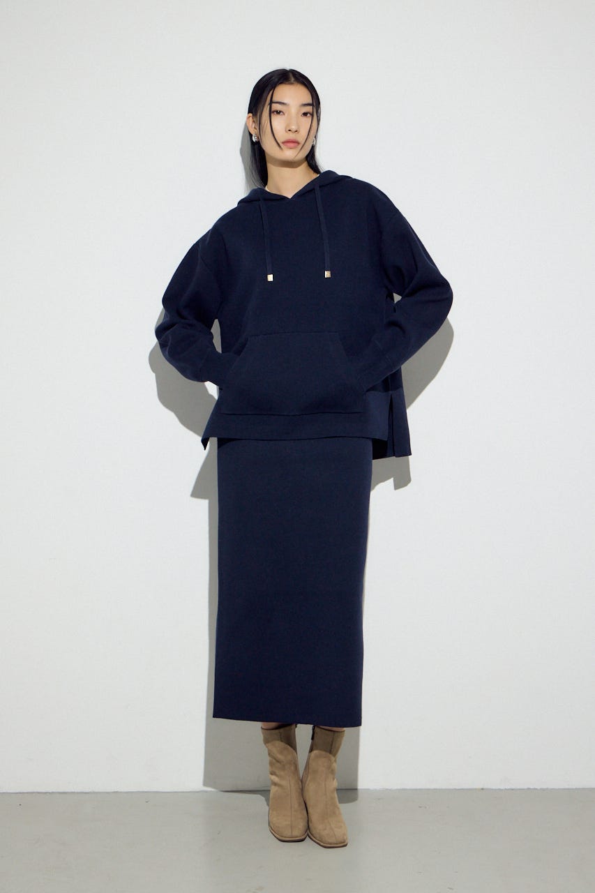 スウェッターニットパーカー NVY FREE