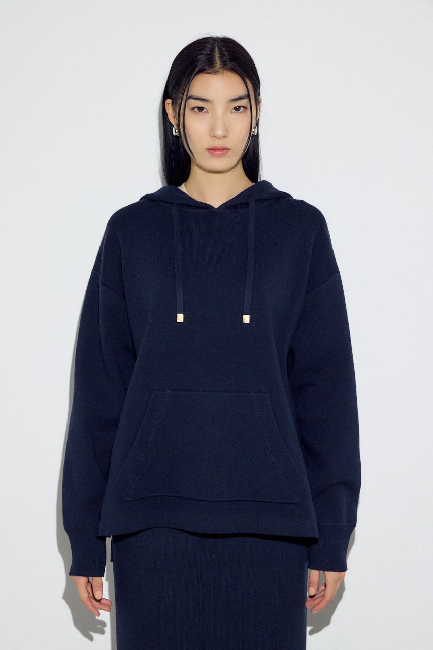 スウェッターニットパーカー NVY FREE