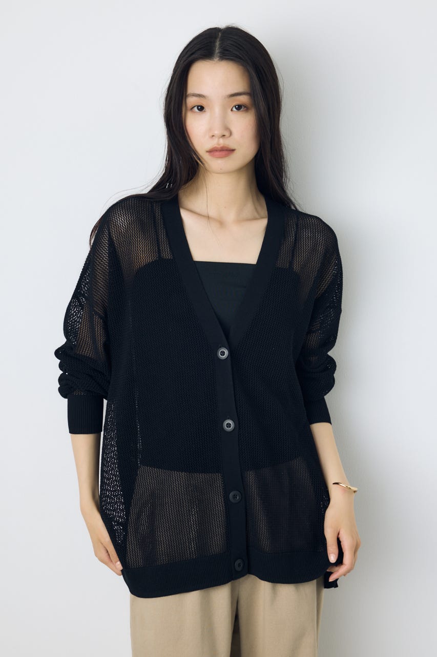 コードヤーンメッシュカーデ BLK S