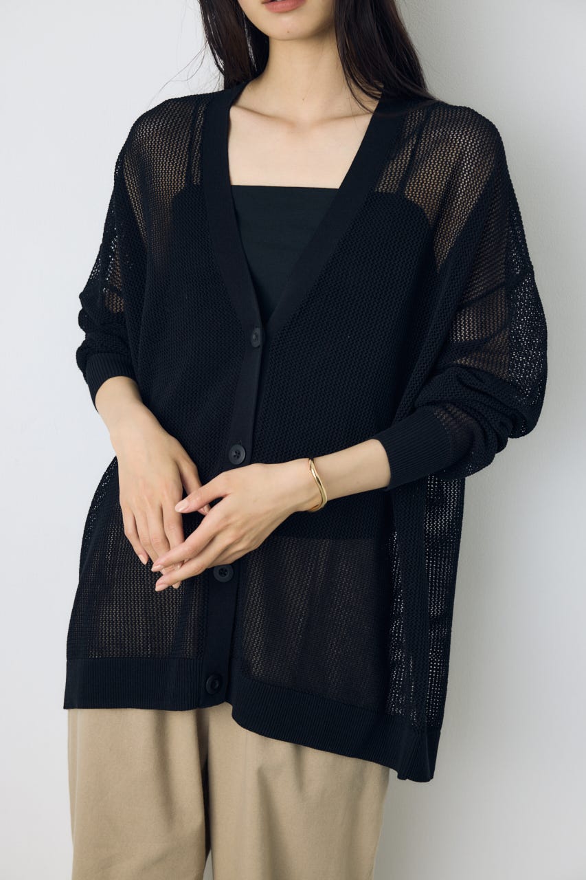 コードヤーンメッシュカーデ BLK S