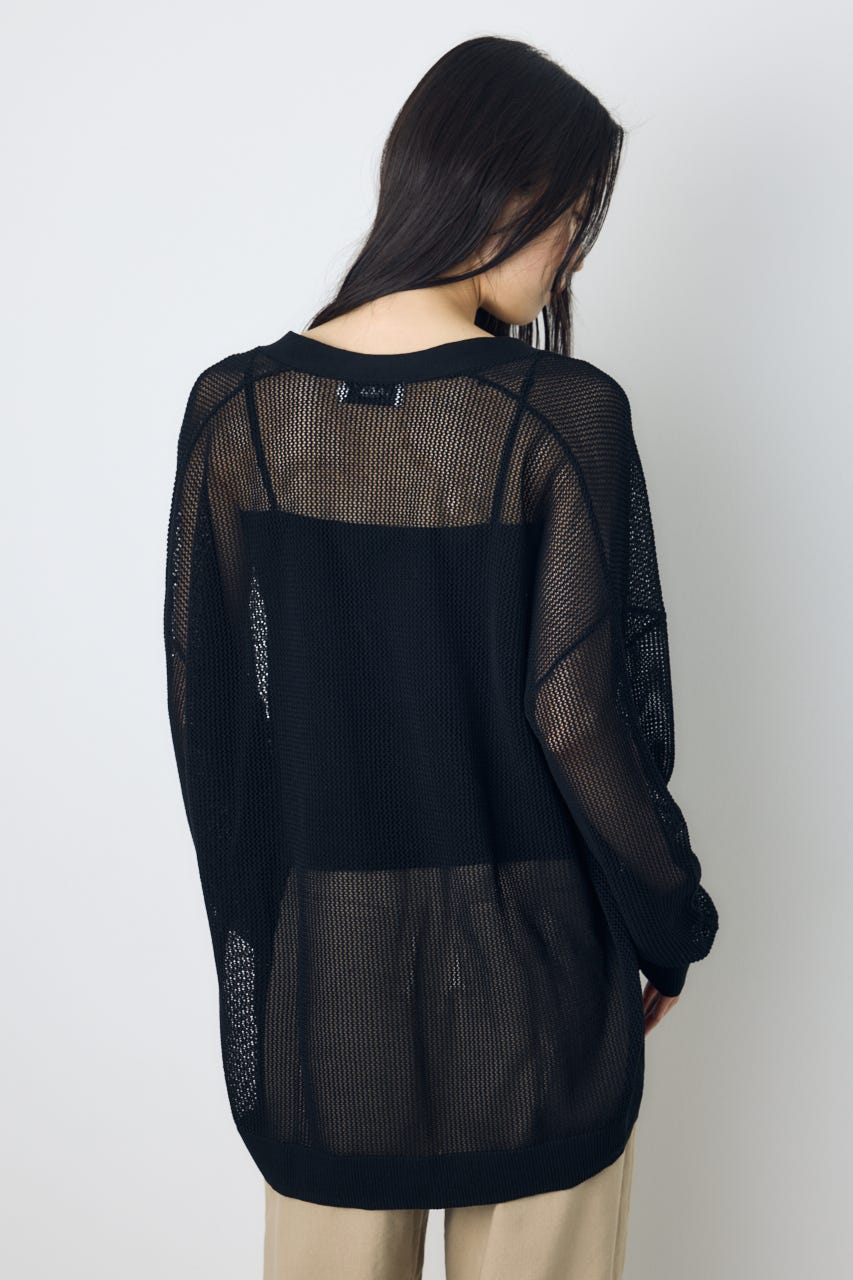 コードヤーンメッシュカーデ BLK S