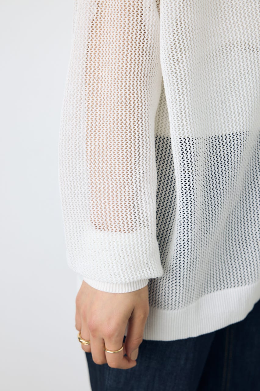 コードヤーンメッシュカーデ O/WHT S