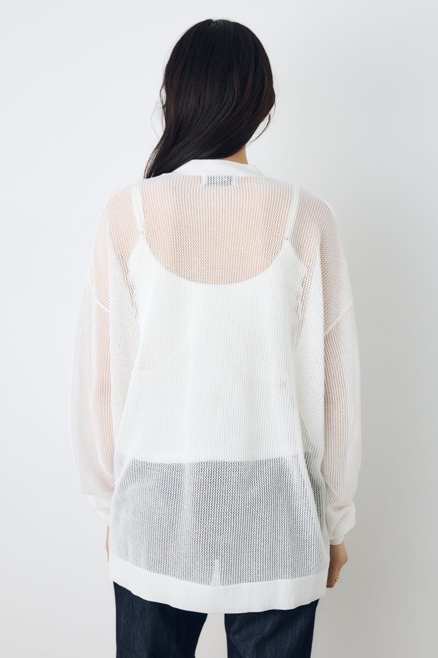 コードヤーンメッシュカーデ O/WHT S