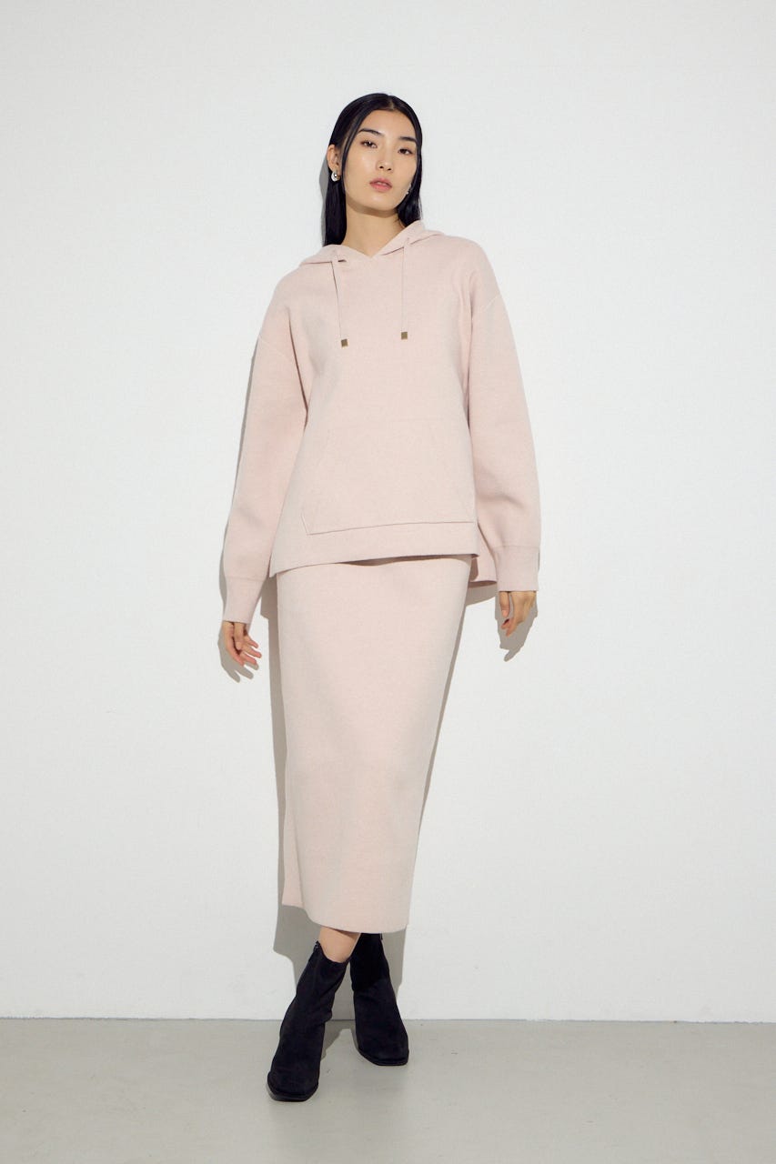 スウェッターニットスカート L/PNK FREE