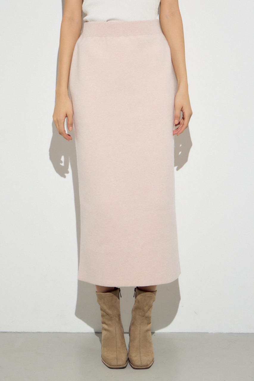 スウェッターニットスカート L/PNK FREE