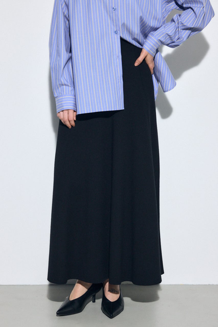 フレアニットロングスカート BLK FREE