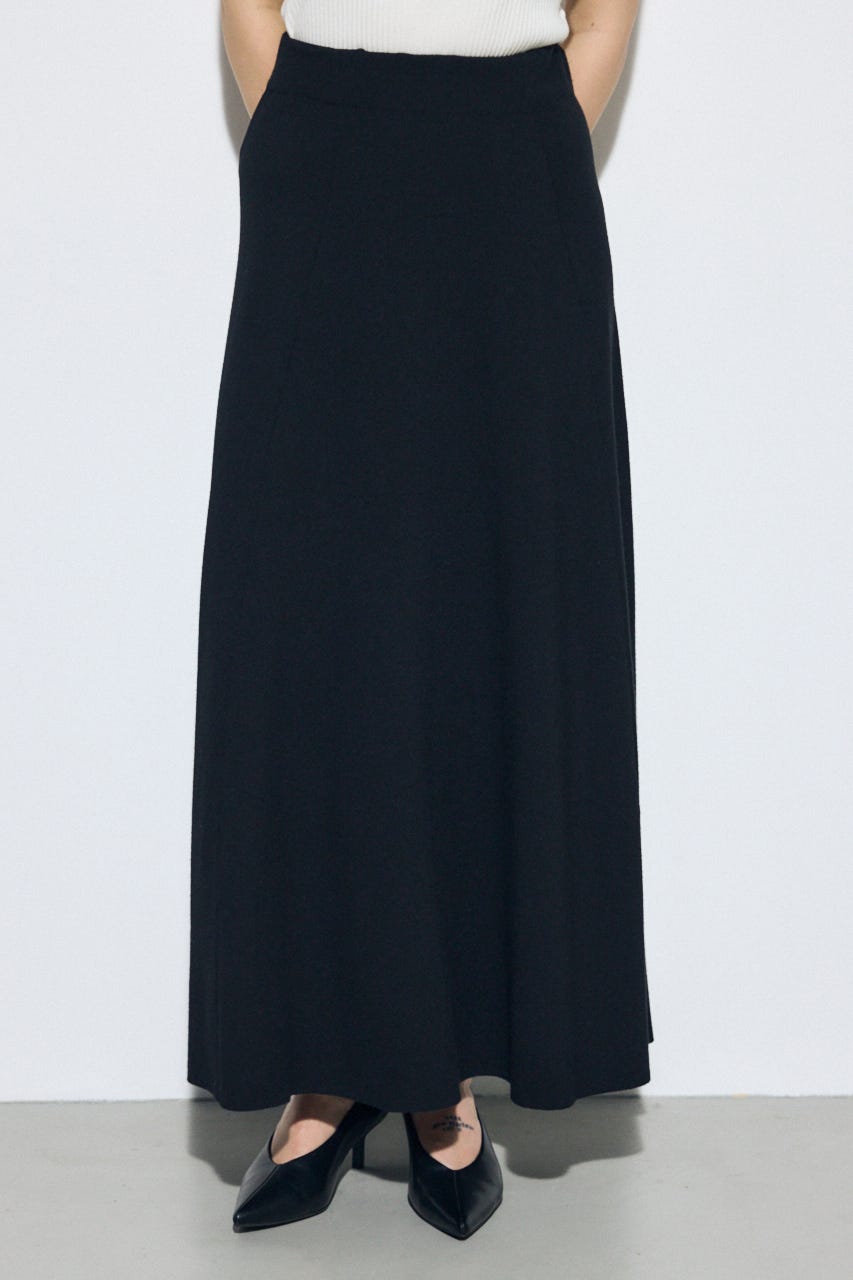フレアニットロングスカート BLK FREE