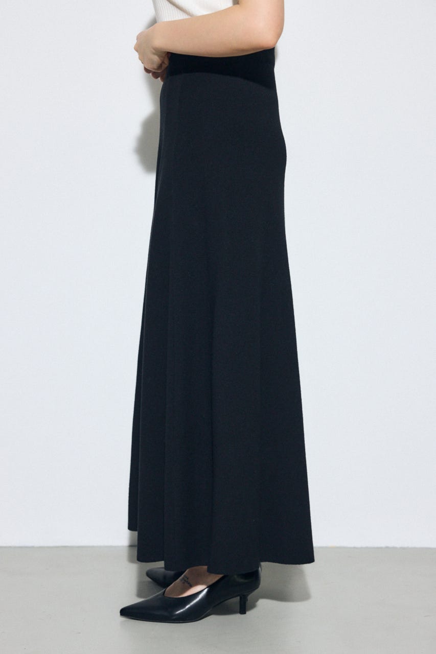 フレアニットロングスカート BLK FREE